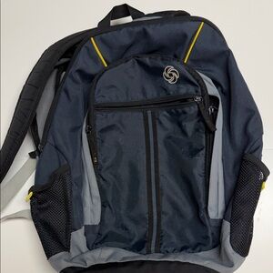 Samsonite Navy and Gray Backpack with Yellow Accents